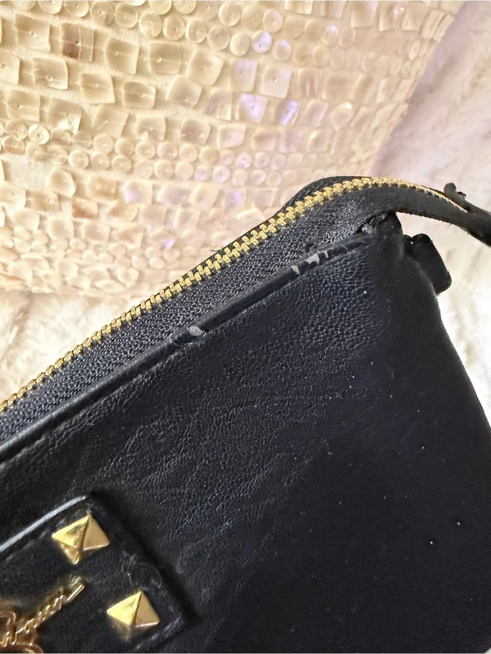 Jessica Simpson Black Crossbody Bag with Gold Accents